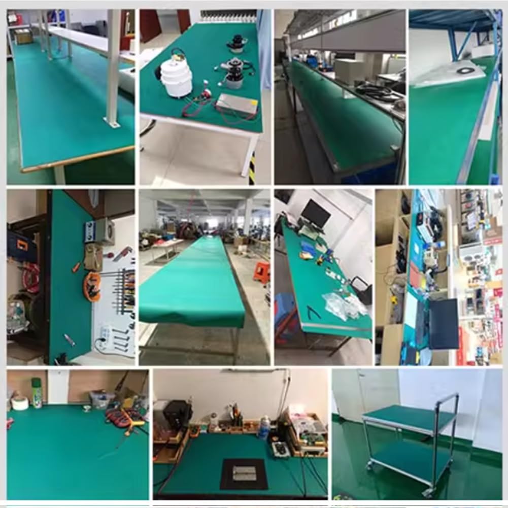 Rollo de alfombrilla de soldadura de goma antiestática, alfombrilla de vinilo de alta temperatura para reparación de circuitos y teléfonos, tamaño personalizable (verde, 2 mm, 80 x 100 cm), perfecto