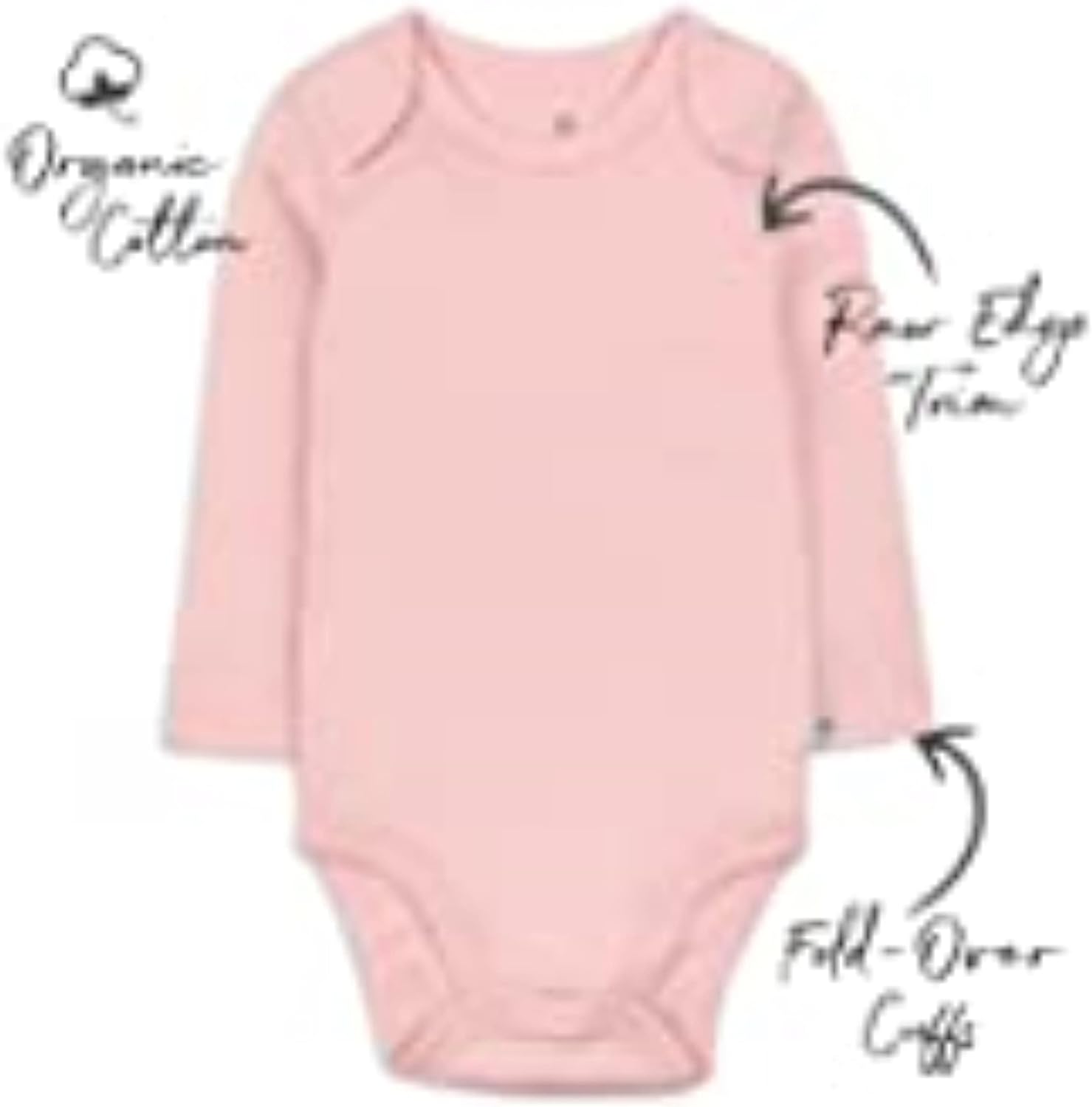 HonestBaby baby-girls 5-pack Long Sleeve Bodysuits One Piece 100% Organic Cotton for Infant Baby Girls - Image 2