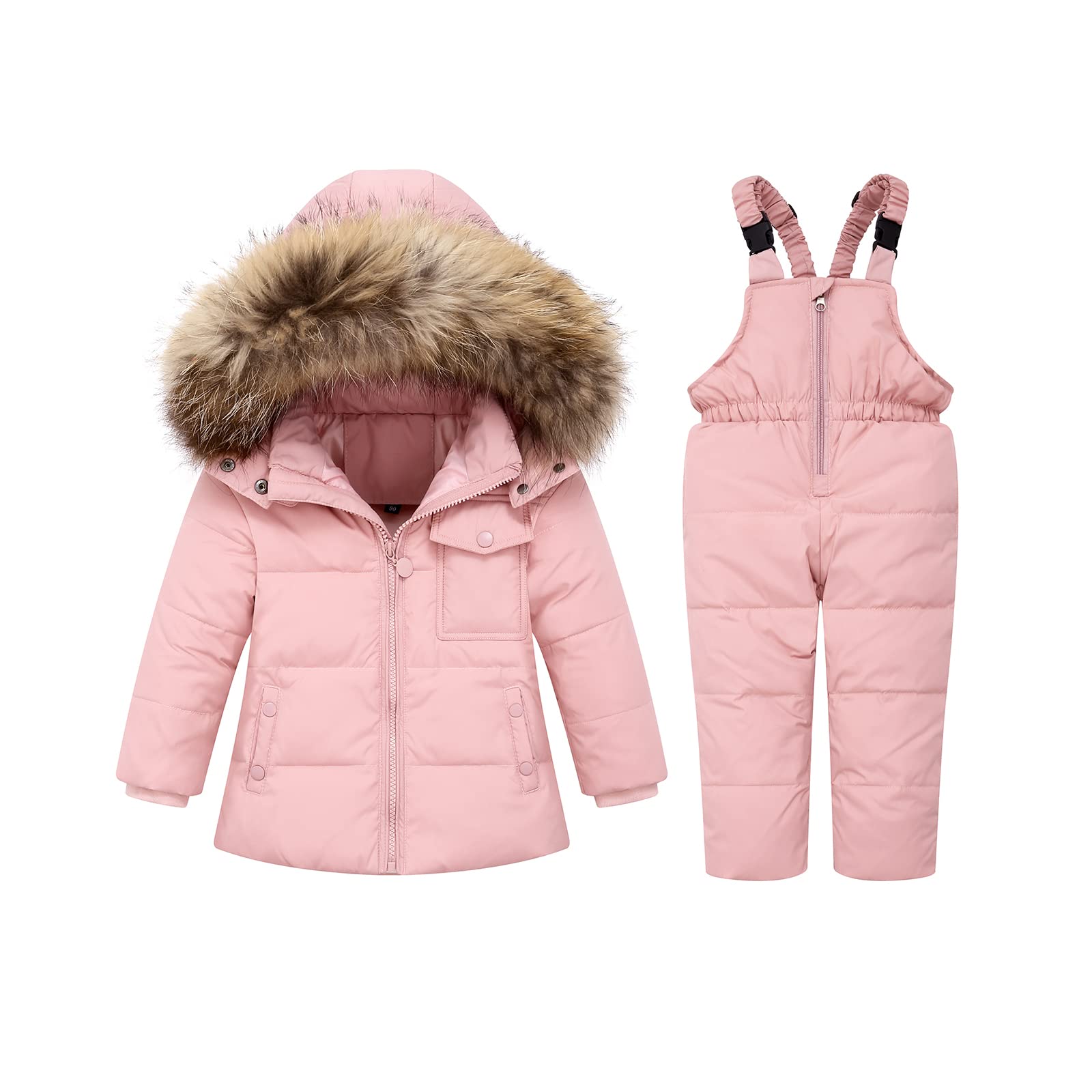 Fumdonnie Toddler Snowsuit Boy Baby Winter Coat Girl Snow Pants and Jackets Bib 1-2-3-4-5T