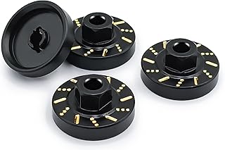 4pcs 1/18th Heavy Duty Black Wheel Weight Wheel Hex Adapter for TRX4-M TRX4M RC Truck Upgrade (Black)