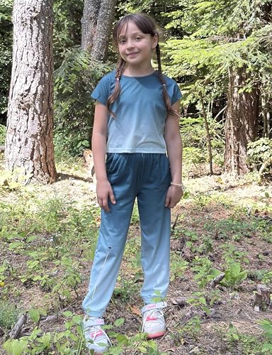 Image of Arshiner Girls Clothes 2 Piece Summer Outfits Drop Shoulder Top Pullover Sweatpants Jogger Set Sweatsuits Tracksuits 6-14Y