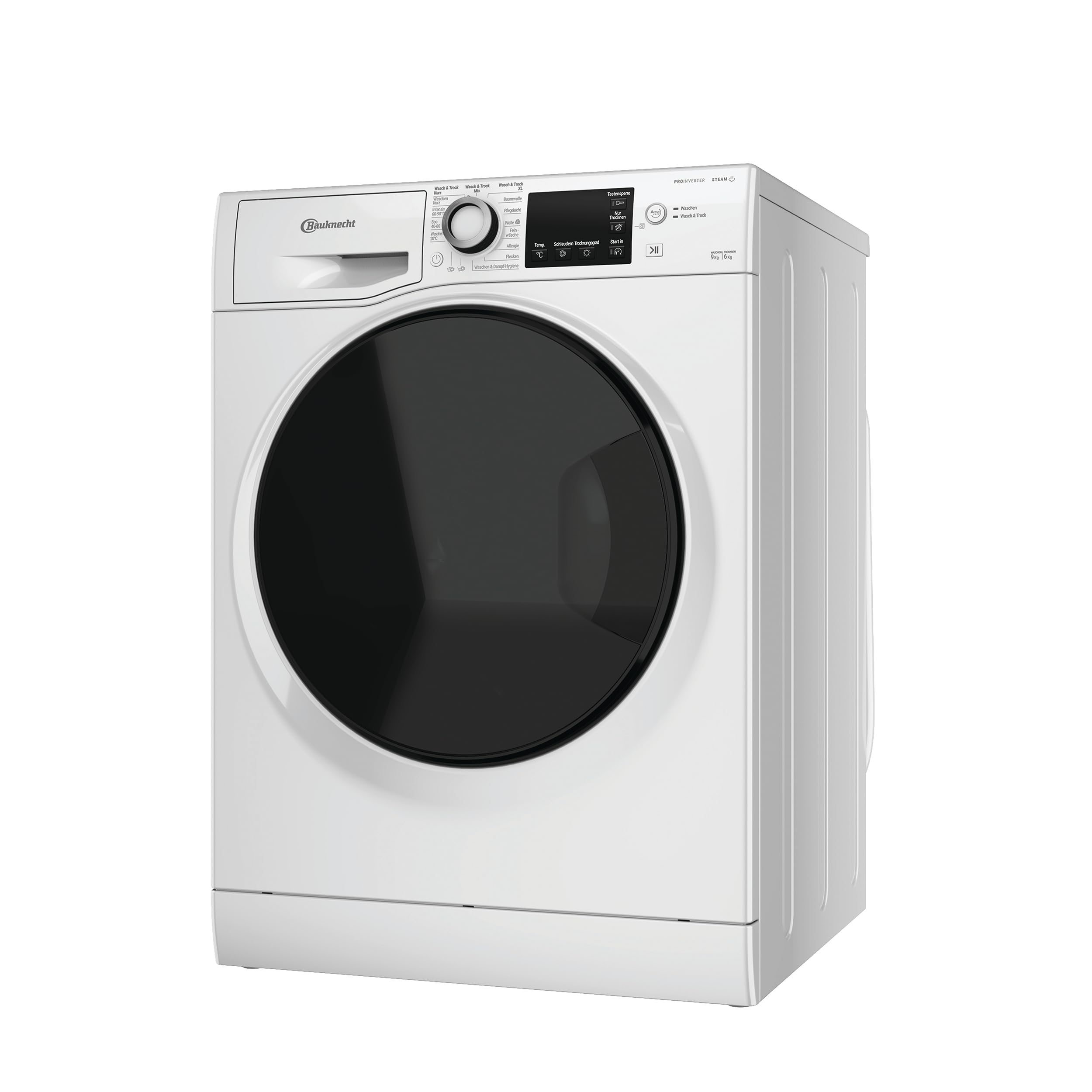 Bauknecht WD 96RC DA Waschtrockner, 9 kg Waschen / 6 kg Trocknen, 1400 U/min, Active Care Wash & Dry, Anti-Allergie-Programm, Dynamic Inverter-Motor, Nachlegefunktion, Weiß