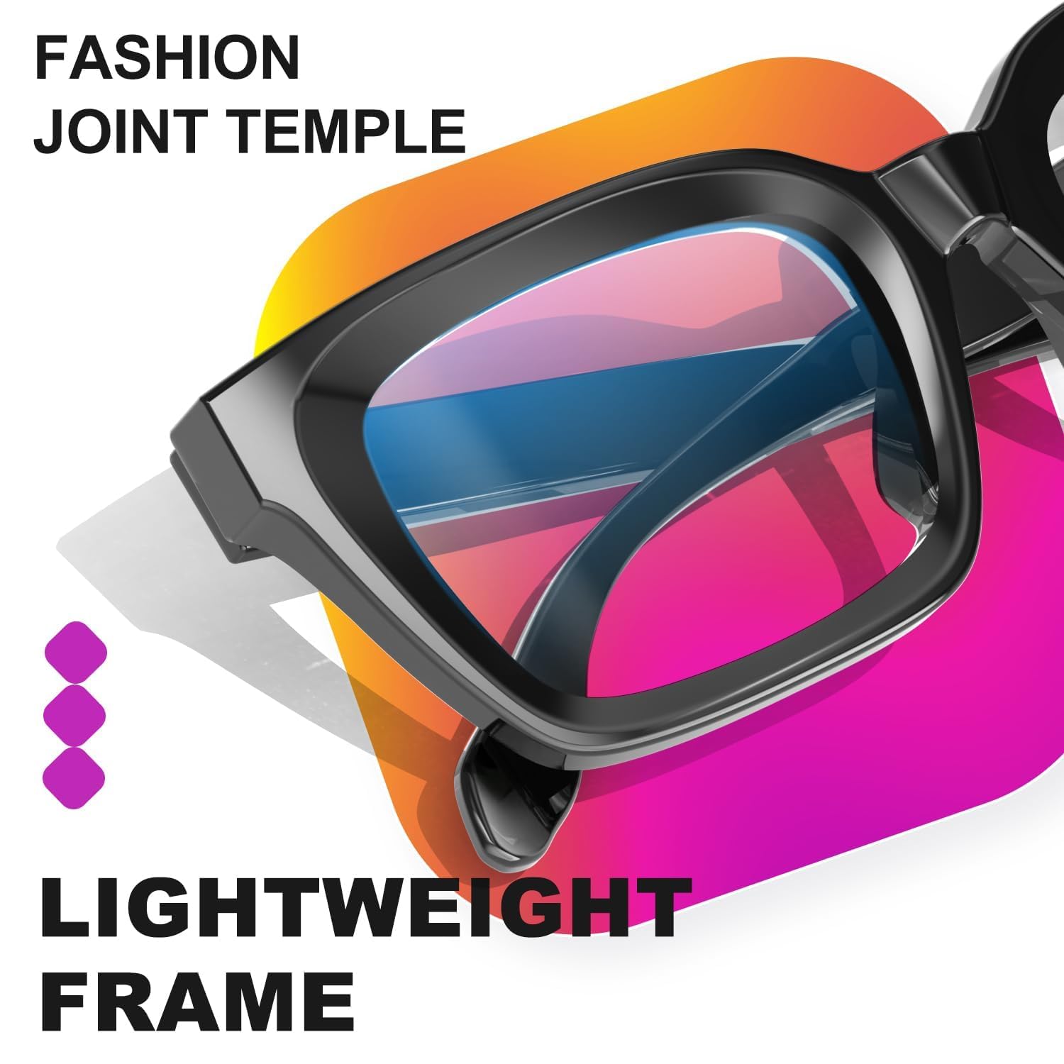 Blaulicht-blockierende Brille mit Anticomputer-Blendung, für Gaming und Lesen, für Damen und Herren, schwarz, Large