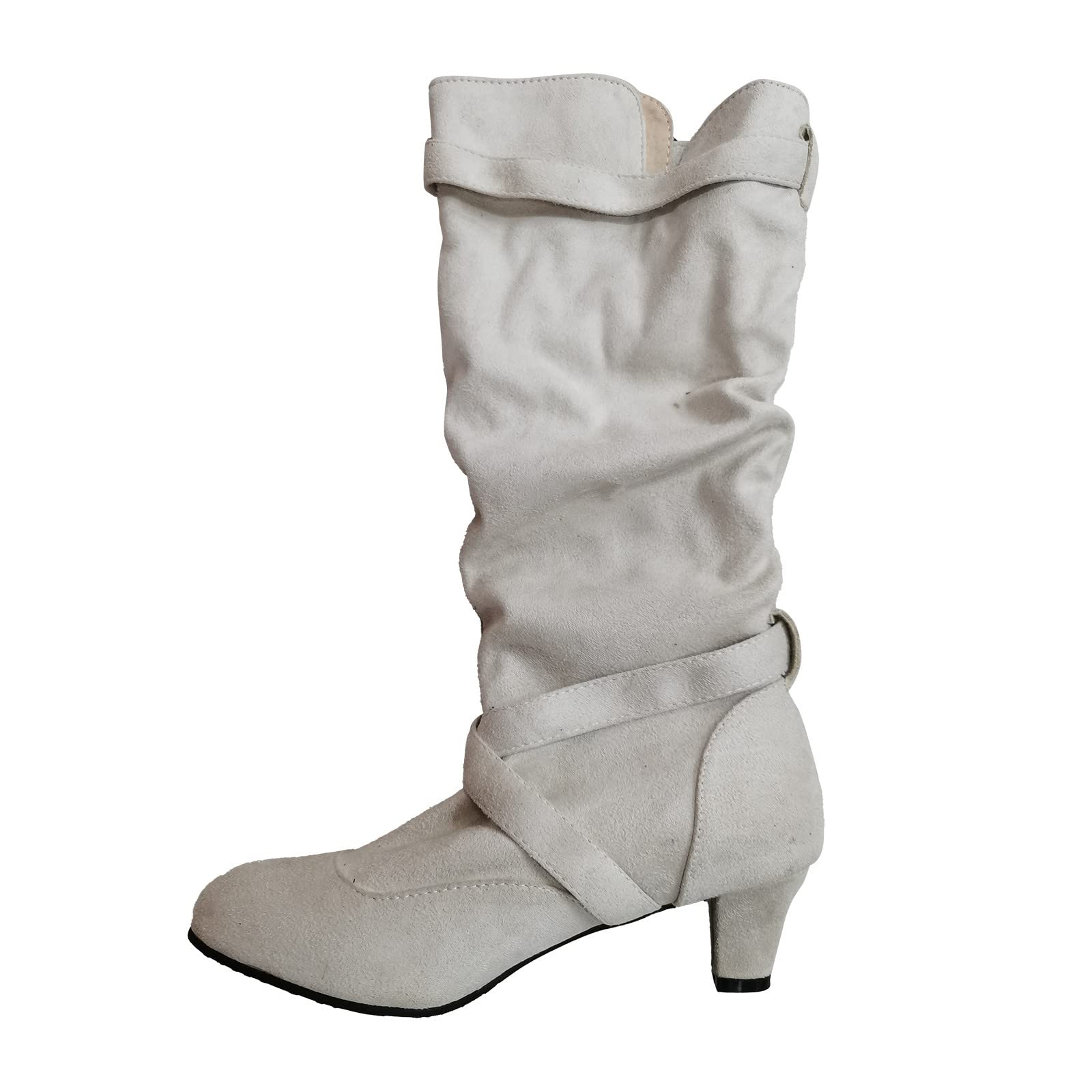 Botas de invierno para mujer Zapatos Sueltos Nieve Tacon bajo, comodas y Elegantes Acabado en Antelina Bota Estilo Western