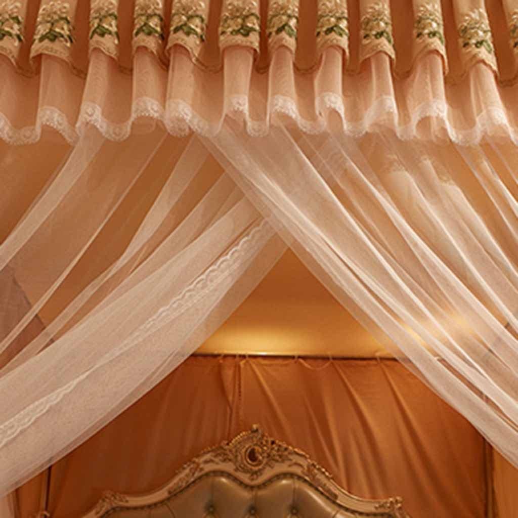 Moskitiera do sypialni na łóżko o powierzchni 2 m², przyciemniające i pyłoszczelne baldachim z drążkiem podporowym, dekoracyjna zasłona łóżka w stylu księżniczki (kolor: styl 1, rozmiar: 2 x 2,2 x 2 x