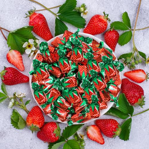 Strawberry Filled Hard Candy Bon Bons, 2 lb Bulk Individually Wrapped Candy - image 4