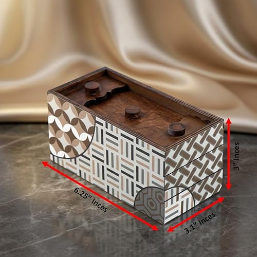 Miniatura 4 de Enigma Decode - Caja de rompecabezas secreta - Soporte para dinero y tarjetas de regalo en un candado de madera con dos compartimentos ocultos