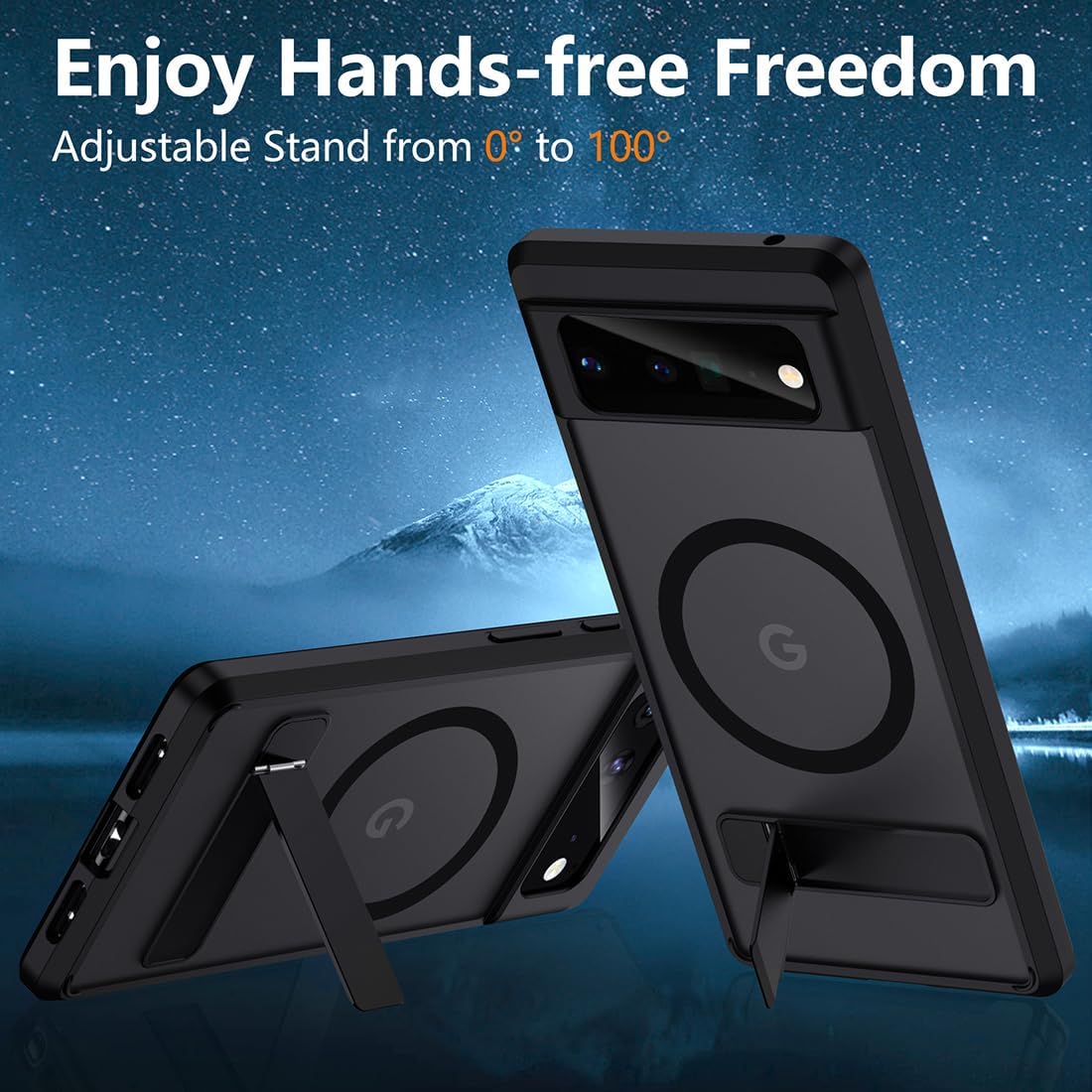 TIANNIUKE Magnetic Case for Google Pixel 6 Pro, Compatible with MagSafe,Adjustable Kickstand,Translucent Matte Anti-Fingerprint,Shockproof Protective Phone Case for Pixel 6 Pro Case