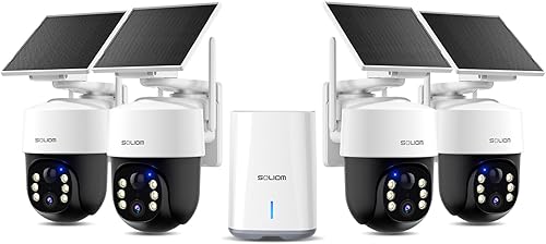 Cámaras de seguridad SOLIOM inalámbricas para exteriores, 8MP Ultra HD para día y noche, sin suscripción, radar incorporado, cámaras solares para
