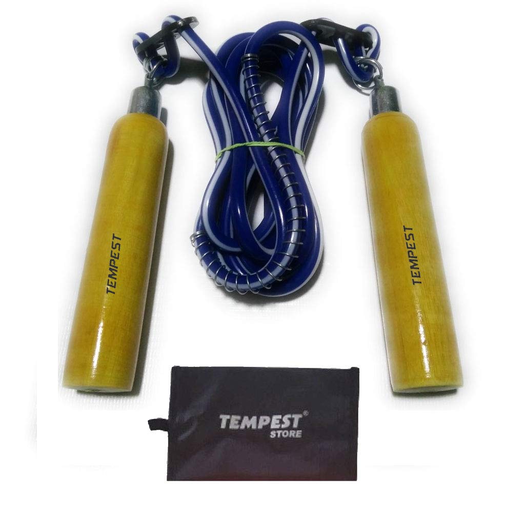 TEMPEST Skipping Jumping Rope with Adjustable Height Speed - Wooden Skipping Rope with Bag-image-30