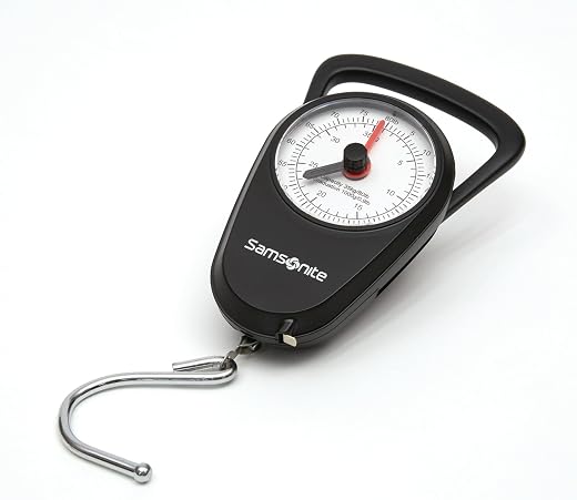 Samsonite® Luggage Scale, Manual, 5"H x 2"W x 4"D, Black, Black, 5" x 2" x 4"