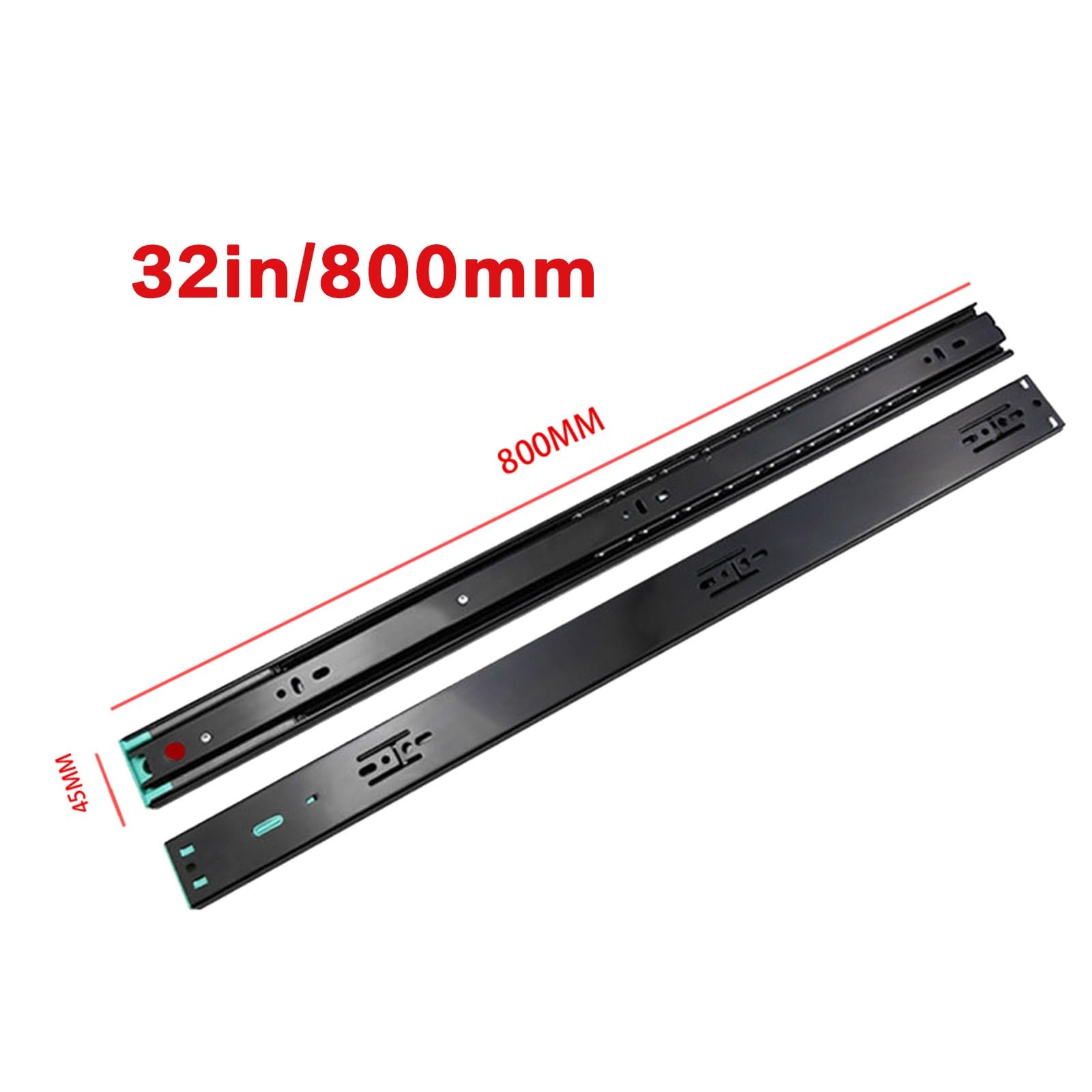 Vollauszug Schubladenführung, Schubladenschienen,Schwerlastauszug 1 Paar (2 STK.) Teleskopauszug Schienen Schubladenauszug 100kg 600 Mm Auszugsschienen Bodenmontage (Size : 800mm)