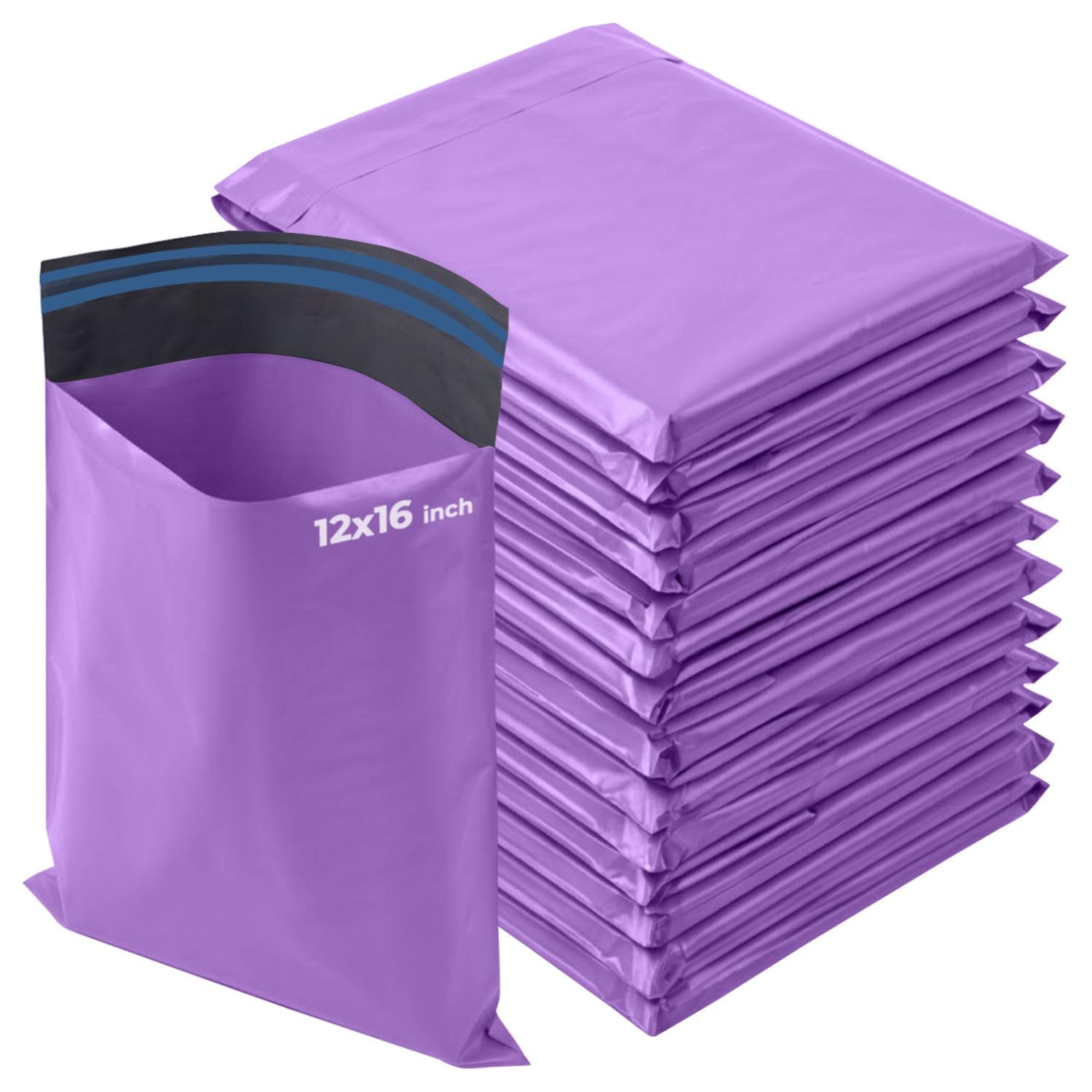iSOUL Poly Mailer Bags 12x16 Self-Seal, Shipping Envelopes Strong, Waterproof, Tamper-Proof Polythene Packaging for Clothes, Bedding & Parcel Bag Shipping Post Bag Envelopes 50 Pack Purple
