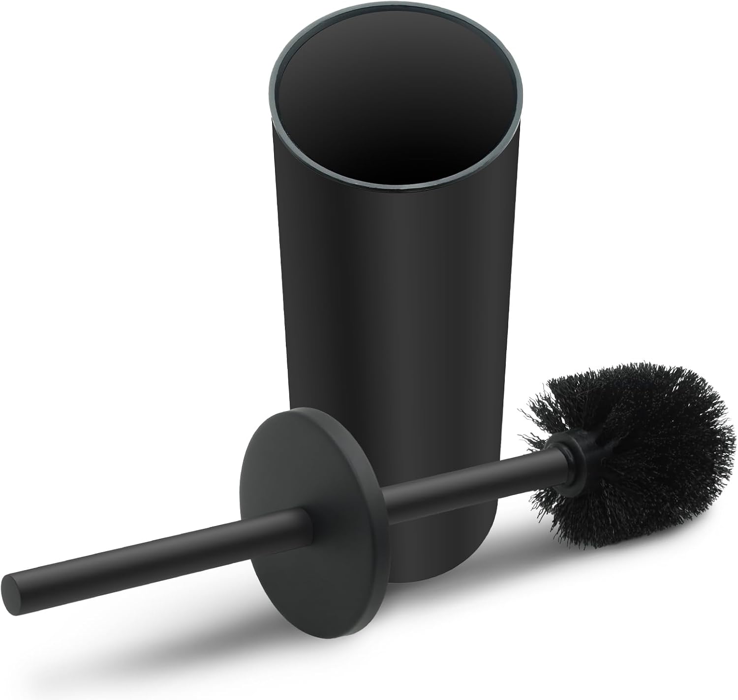 Stainless Steel Toilet Brush with Holder Set for Bathroom Storage and Organization Toilet Bowl Cleaner Brush and Holder (1, Black)