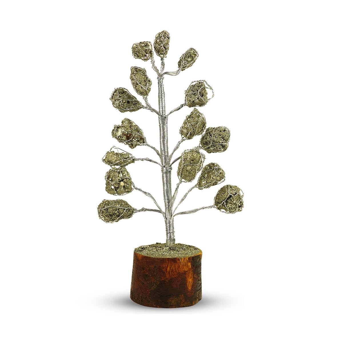 Swadeshi Desire Natural Swadeshi Desire™ Certified Golden Raw Cluster Pyrite Tree Pyrite Crystal Stone Tree For Money Showpiece Brand: