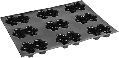 Sasa Demarle FP 2186 Flexipan Origine Silicone-Fiberglass Baking Mold with 9 Puzzle-Piece Cavities, Each 2-1/2 Inch x 4 Inch x 1 Inch High