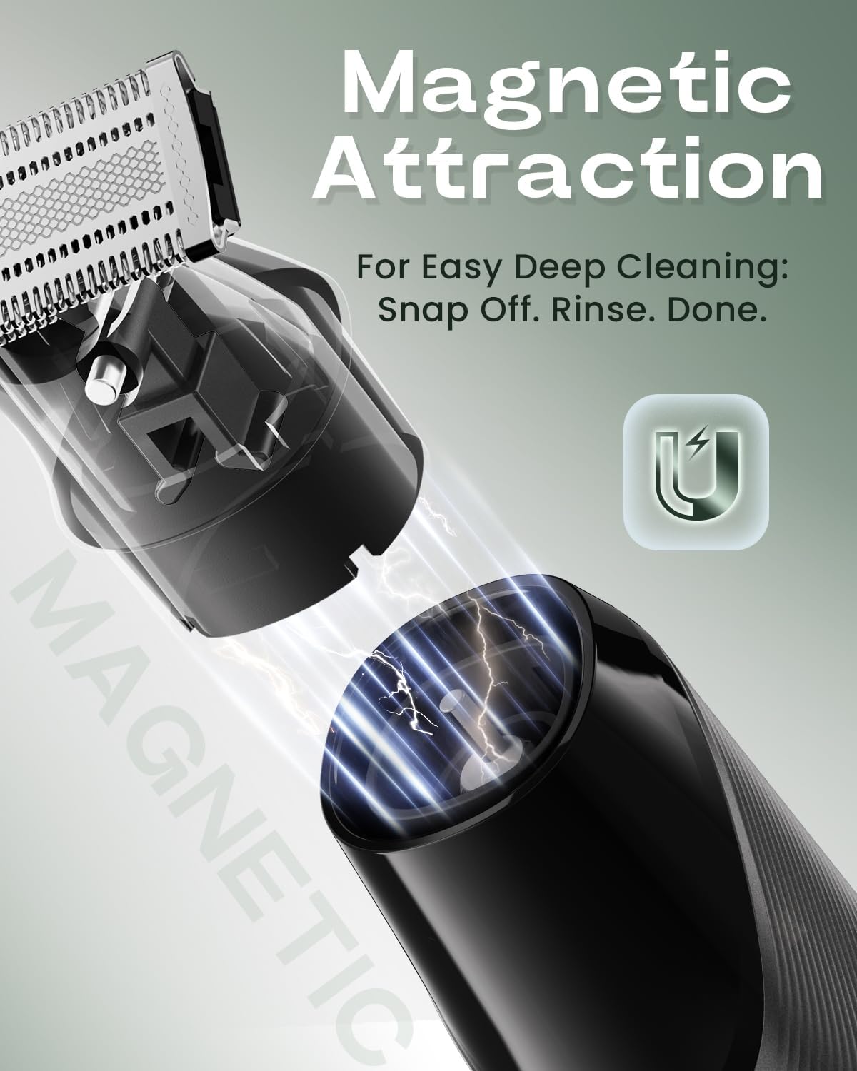 Prettywill Body Hair Trimmer for Men, All-in-One Grooming Kit with Innovative Perforated Dual-Sided Blade, Detachable Magnetic Head, Suitable for face and Body, IPX7 Waterproof, LED Display