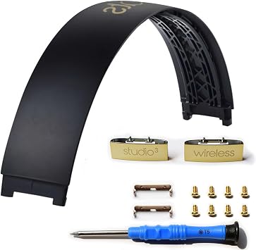 Studio 3 Headband & Hinge - Replacement Parts Accessories Repair Kit for Beats Studio 3 Headphone Black Gold