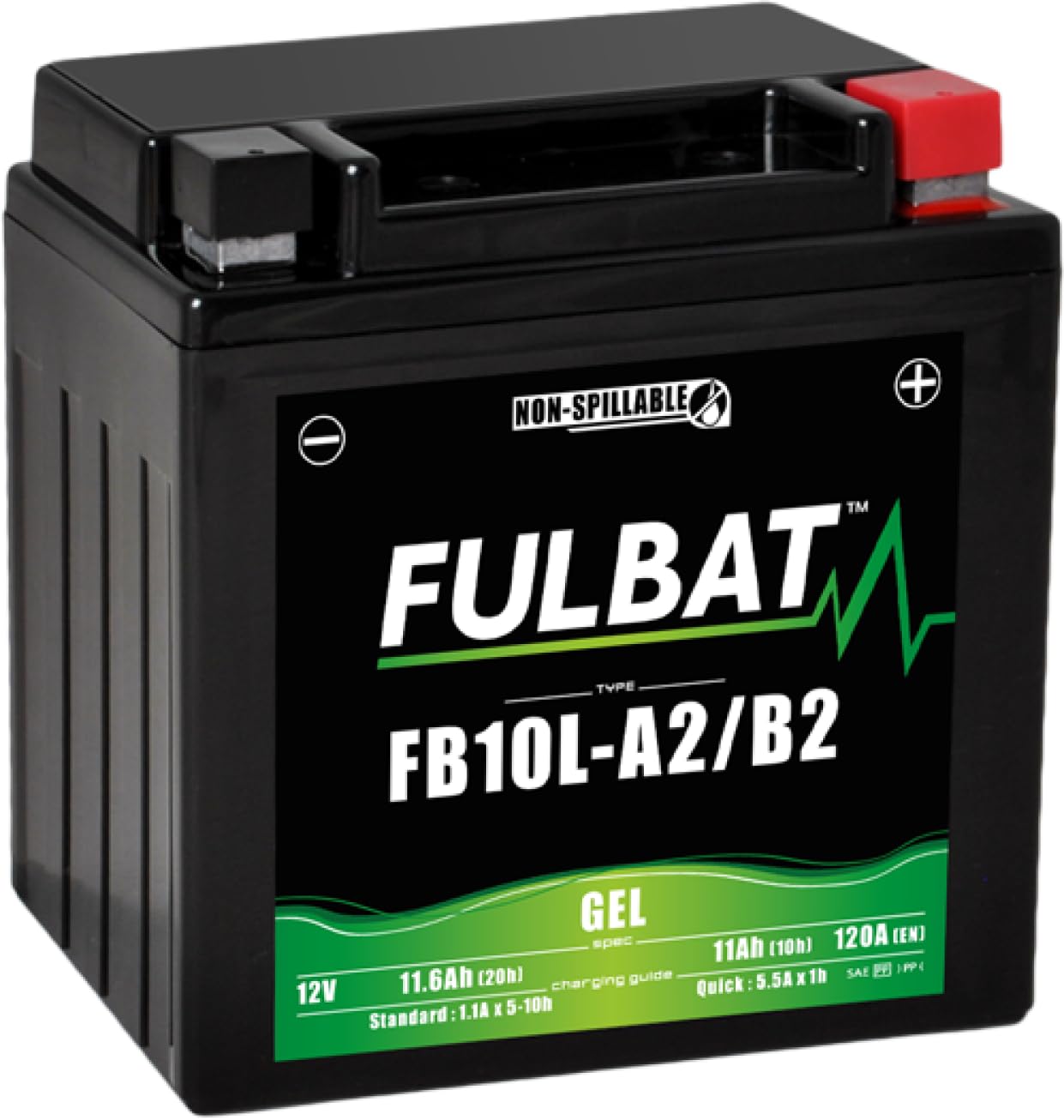 Fulbat - Batterie moto FULBAT FB10L-A2/B2 GEL / YB10L-A2/B2 SLA Etanche 11,6AH 120 AMPS