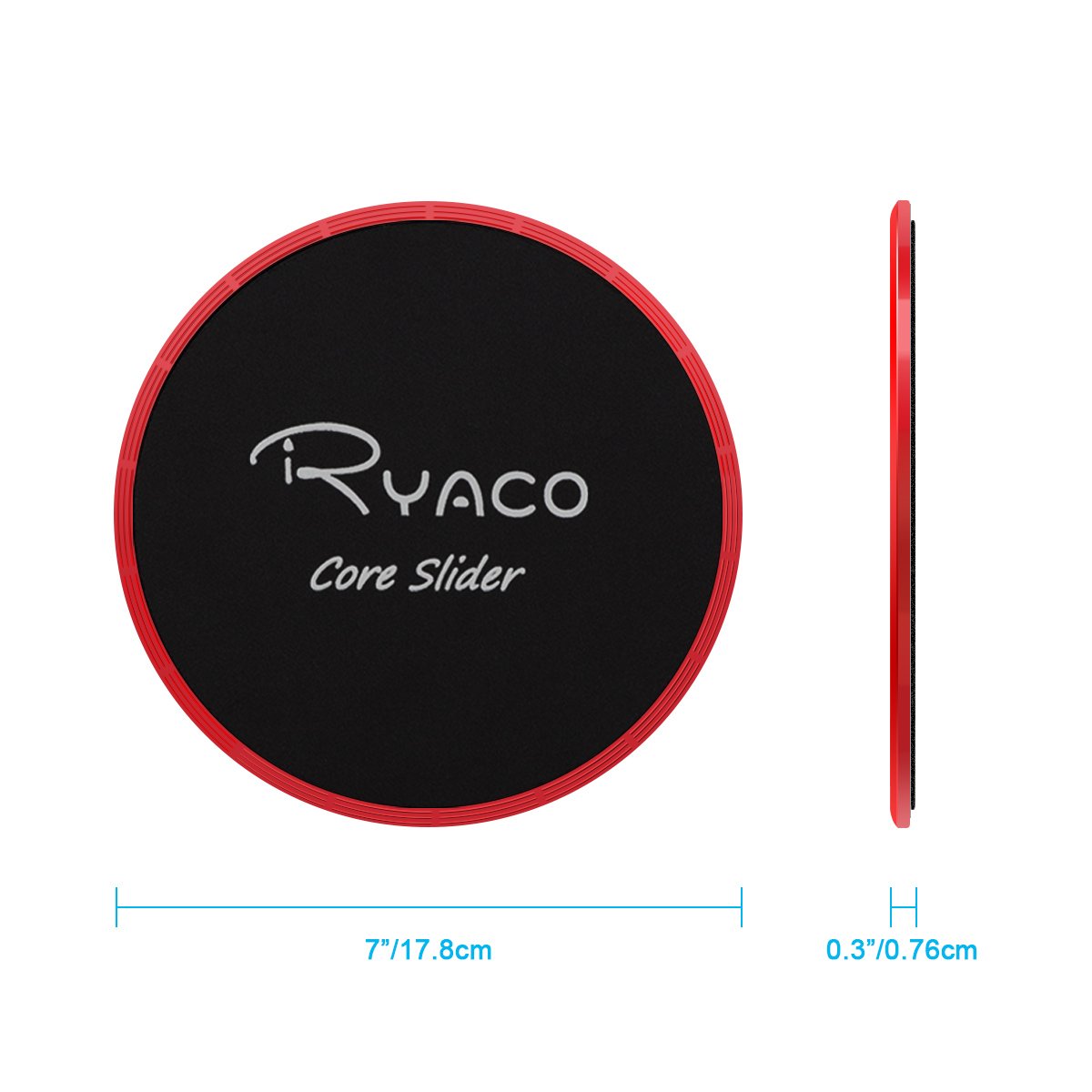Ryaco 2 x Core Esercizio Cursori - Dischi di Scorrimento - Dual Sided Gliding Discs per Moquette/Pavimenti - Fitness, Aerobica, Crossfit