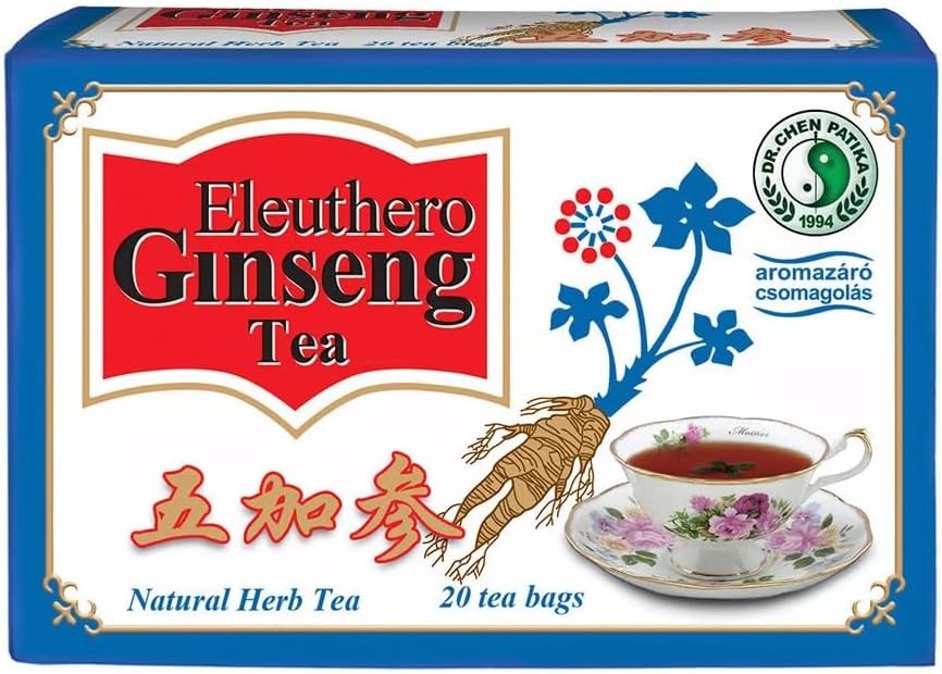 Dr Chen Patika Dr Chen Eleuthero Siberian Ginseng Root with Green Tea Traditional Natural Herbal Tea Blend 20 Teabags