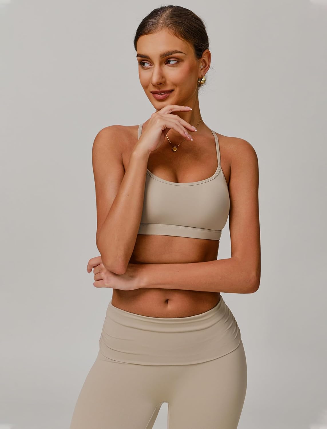 QBGJTD Womens Workout Sets Two Piece Cross Back Sports Bras Matching High Waist Leggings Sets Gym Outfits Work Out Clothes - Image 6