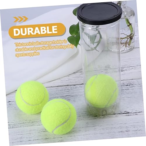 Miniatura 4 de CLISPEED Cilindro de tenis, soporte para pelota de tenis, contenedor de pelota de tenis, accesorios de ejercicio, contenedor de plástico con tapa,