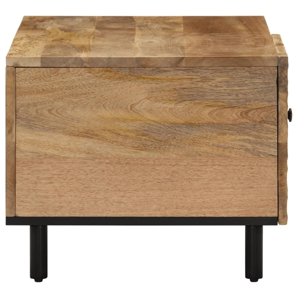 Table D'appoint | Bout De Canapé | Table Basse Avec Roues 40x40x42 Cm Bois De Manguier Brut763434 90630698