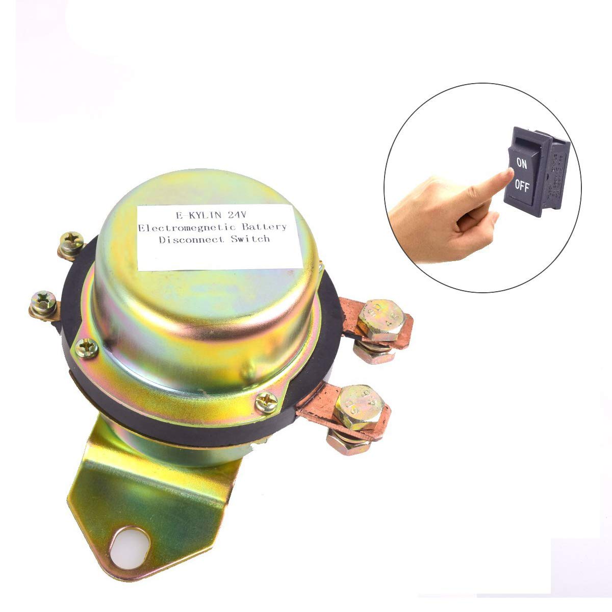 24V Button Dash Control Battery Switch Electromagnetic Disconnect Solenoid Power Latching Relay Master Kill System for Truck Vehicle Motor Solar Pump System Boat