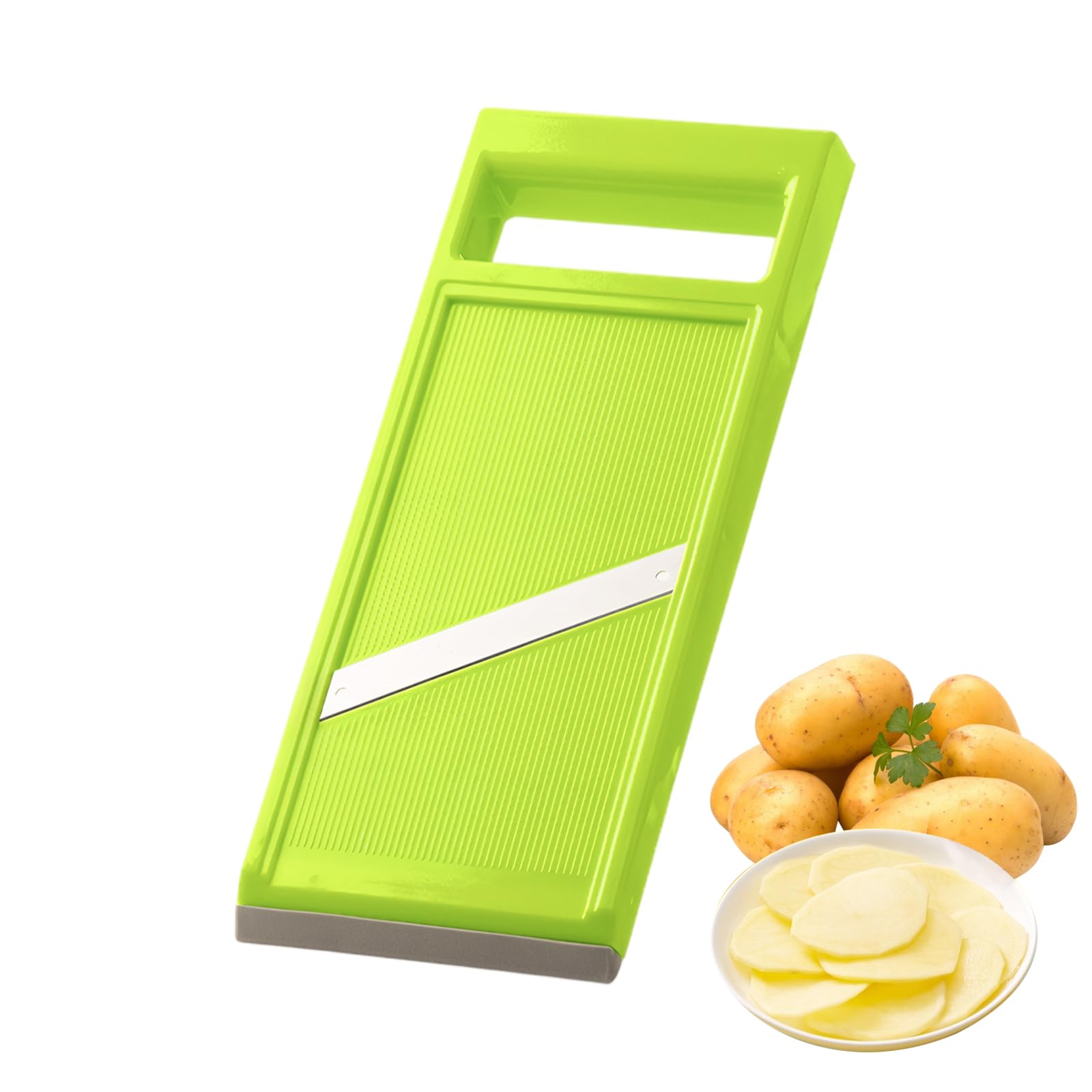 Machine à Croustilles Éminceur à Main en Acier Inoxydable pour Pommes de Terre, Carottes, Concombres