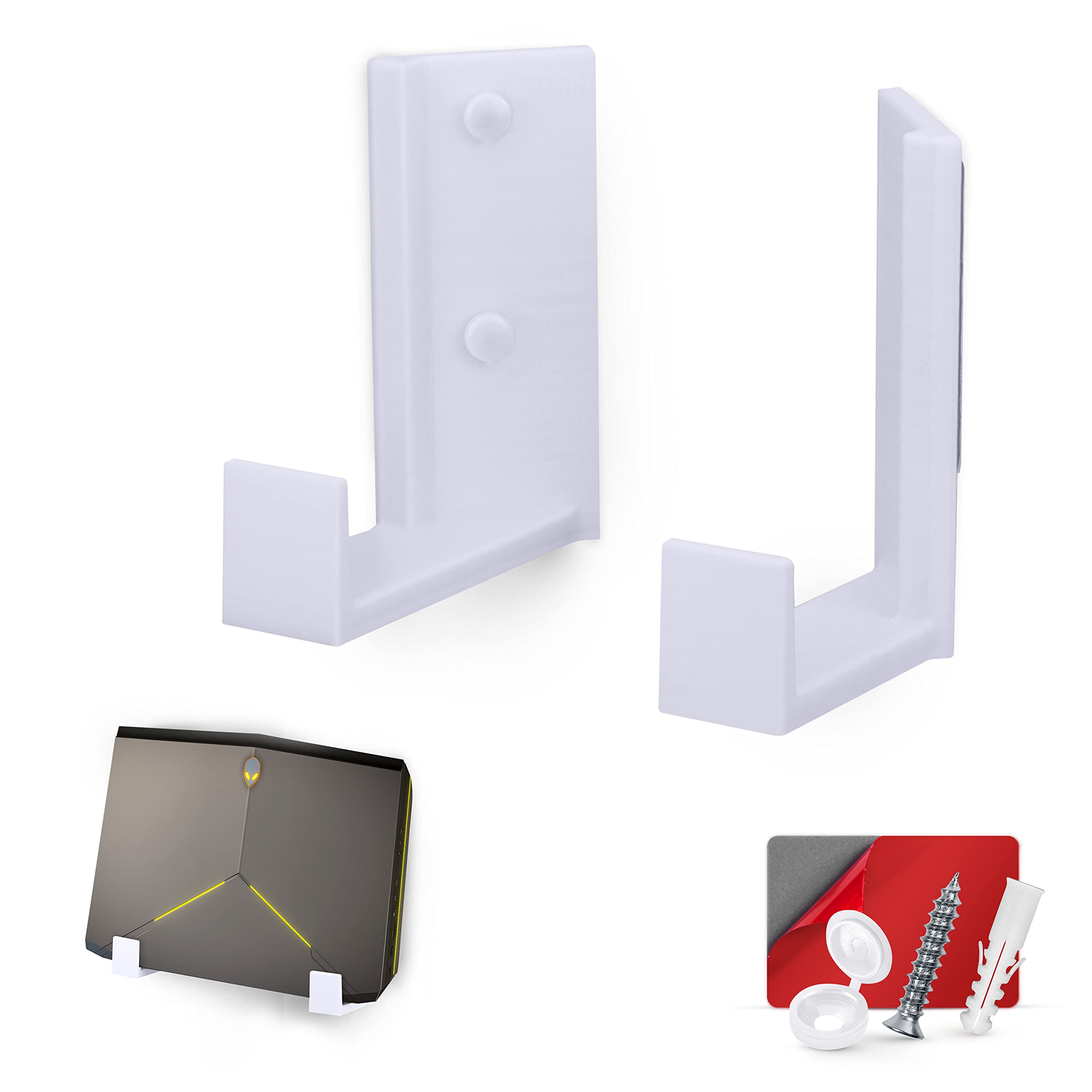 [EOL] 2.5" Corner Cable Box & Router Wall Mount Holder, Adhesive & Screw-in, for Network Switch, Modem, Mesh WiFi, Apple TV, Cameras, Speakers & More,