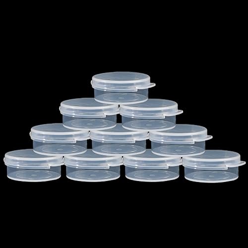 EORTA - 30 frascos de plástico para cosméticos de 0.34 oz10 g, estuche transparente vacío con tapas a presión, mini caja de almacenamiento portátil, disponible en Yaxa Peru