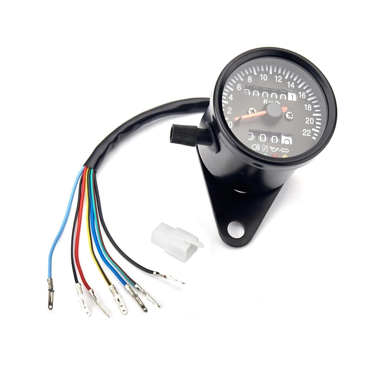 Motorcycle Speedometer Tachometer 12V Universal Motorcycle Mechanical Speedometer with Indicator Odometer 220km/h Circle Shape