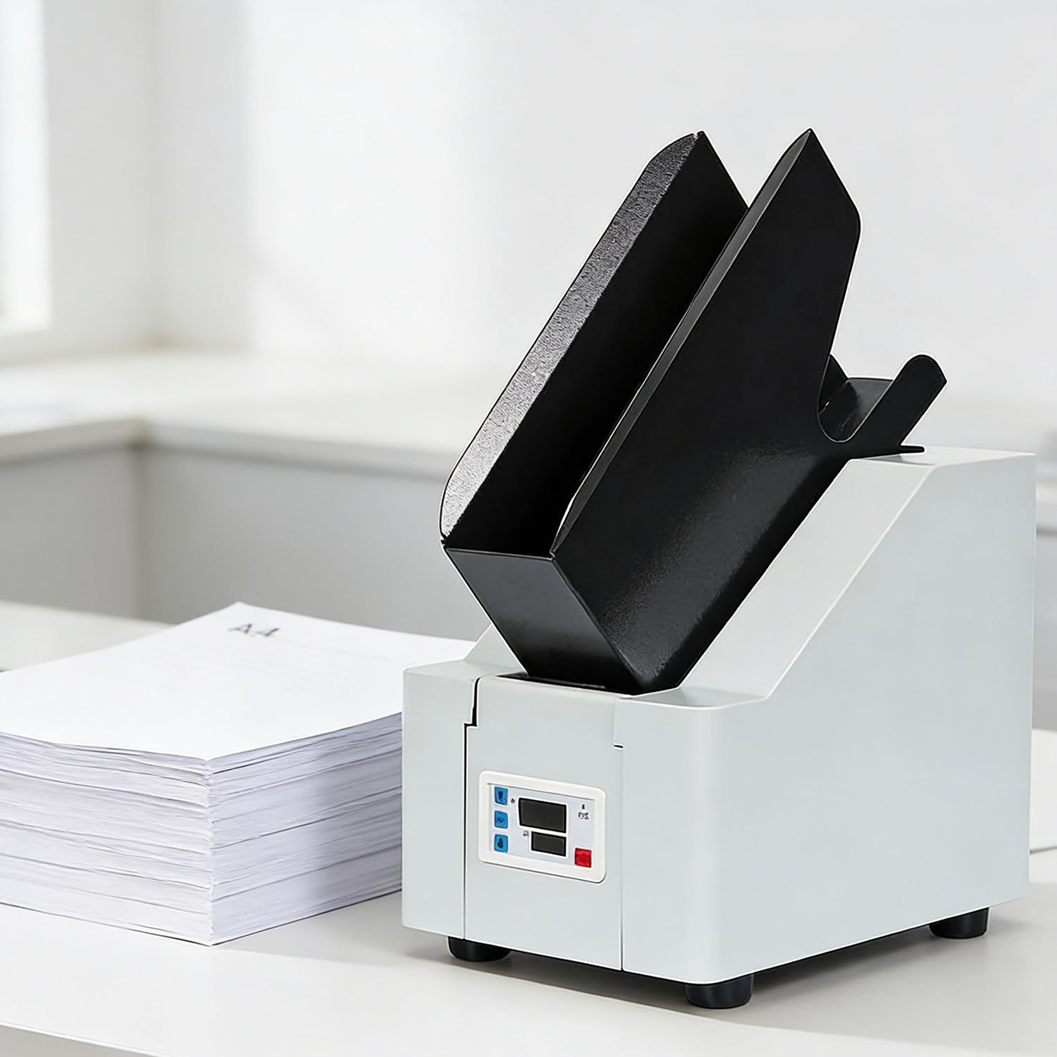 Raccoglitore automatico di carta, da tavolo, capacità carta extra large da 70 mm, adatto per A4, formato A5, finitura carta allineamento 5s, adatto per scuole, banche e uffici aziendali, 50 mm