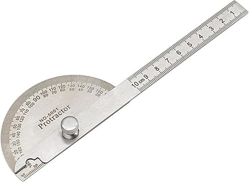 180  Angle Finder, Stainless Steel Architecture Equipment, Precision Measuring Tool for Woodworking Metalworking Construction Engineering Adjustable Round Head Scale Home Renovation Crafts