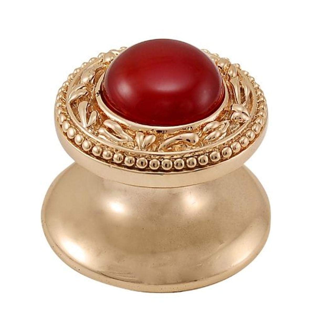 Vicenza Designs K1149 San Michele Carnelian Stone Insert Knob, Small, Polished Gold