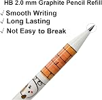 Maydahui 12 Pcs 2-in-1 Colorful Cartoon Dog Mechanical Pencil with Sharpener and 10 Pcs Replaceable Pencil Refills 2.0 mm HB Cute Automatic Pencils for Shcool Classroom Supplies