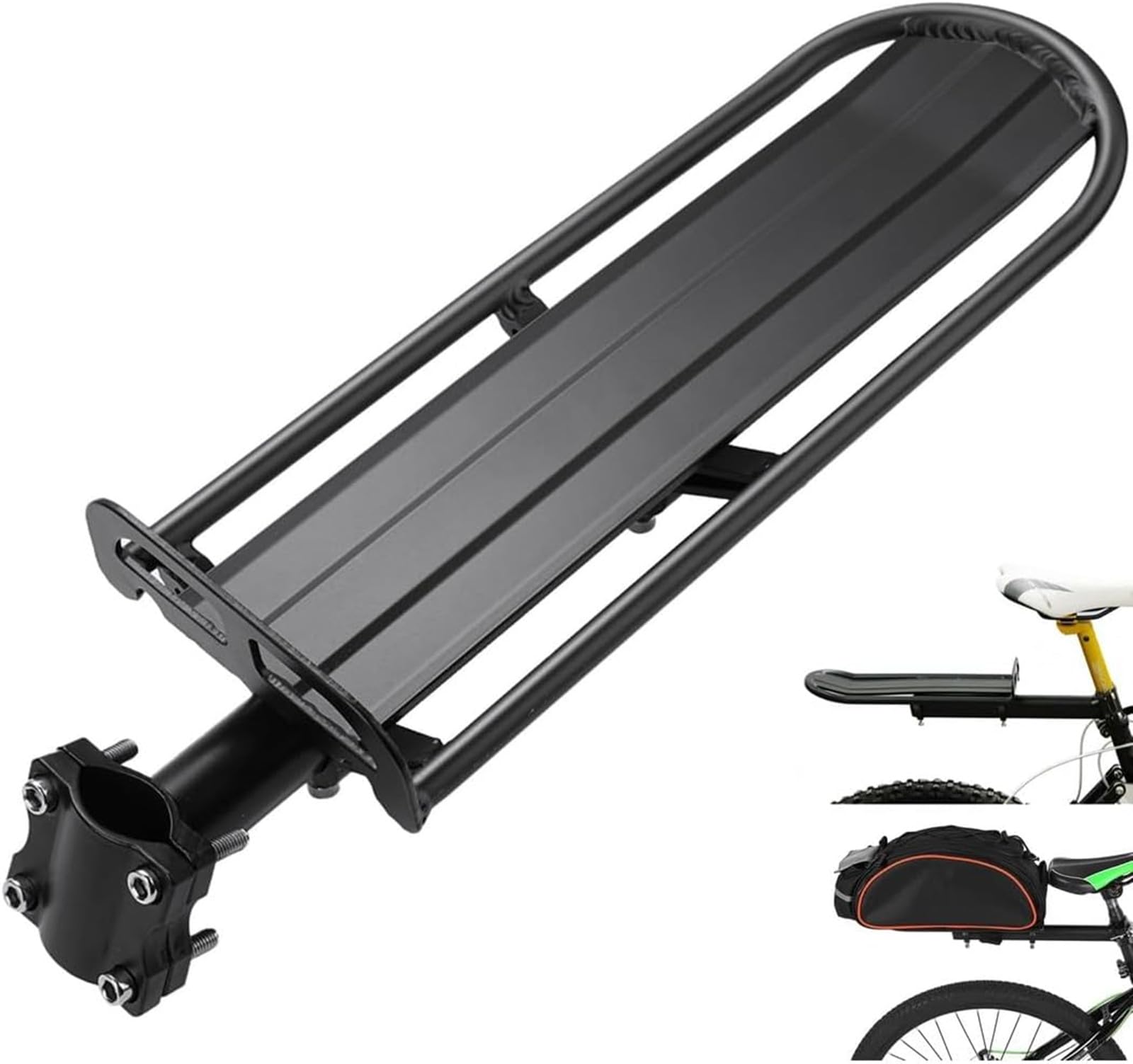 Portaequipajes para bicicleta resistente de aluminio con soporte ajustable 7