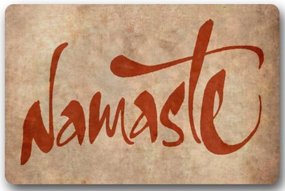 AfagaS Door Mat Fashion Yoga Ymbol Namaste The DarkRectangle Front Door Mat Large Outdoor Indoor Entrance Doormat Durable Rug Size: 18x30 Inches