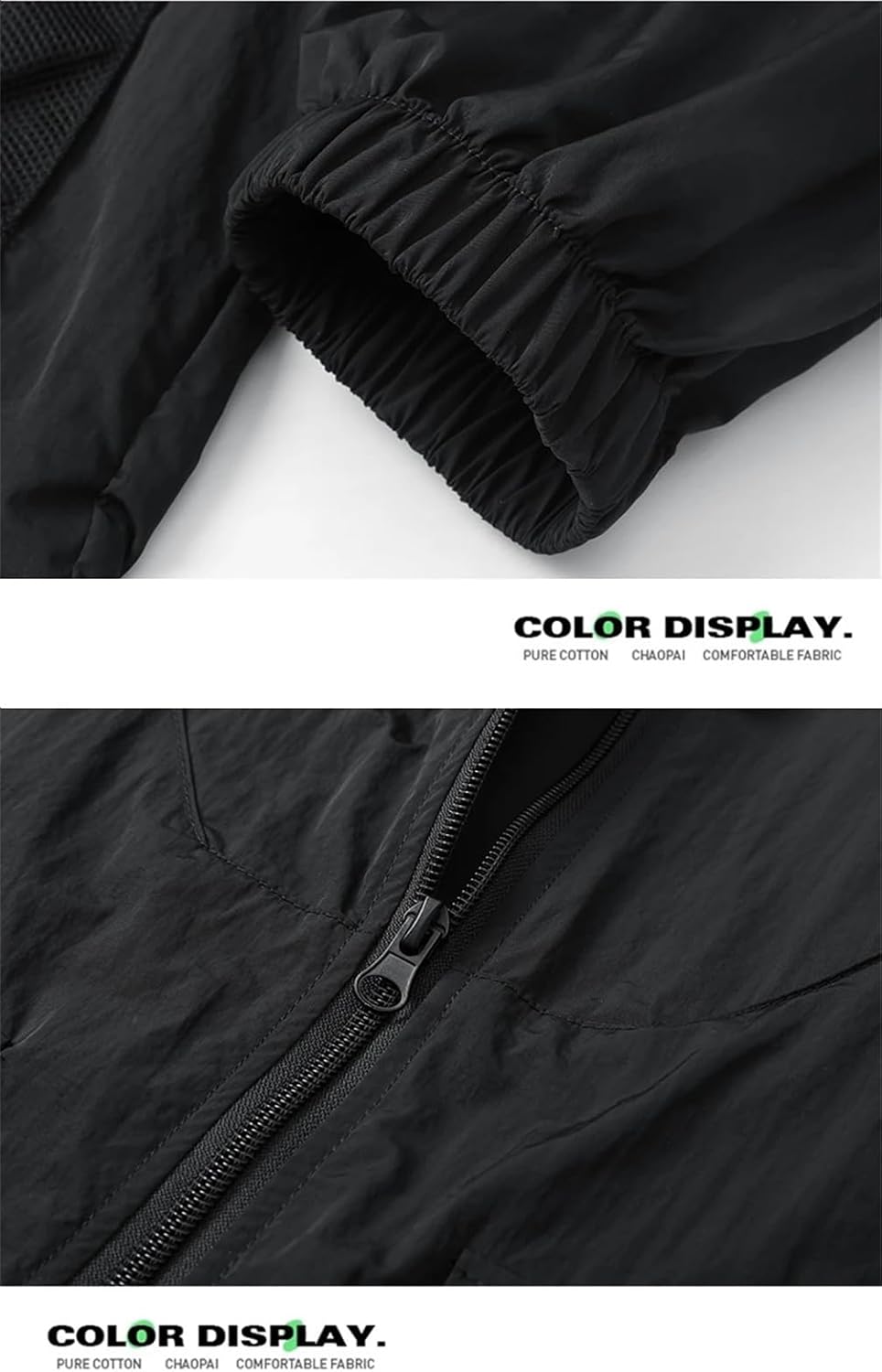 Men's Hooded Jacket Lightweight Outdoor Windbreaker Quick Dry Coat Hiking Running Travel Beach Jacket