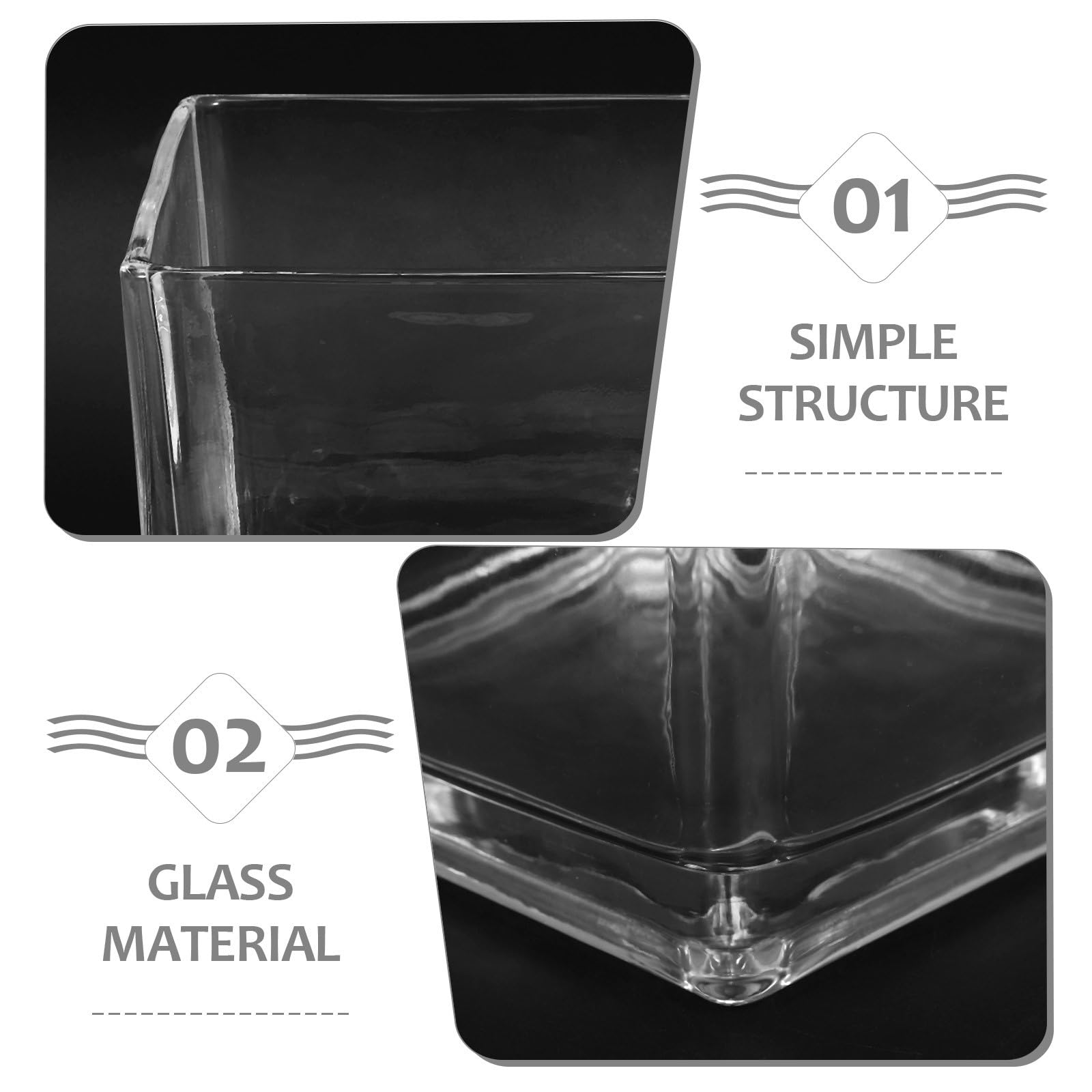 Tofficu Jarrones Cristal de Vidrio Cúbico Transparente, Florero Cubo Moderno para Flores y Plantas Hidropónicas, Decoración de Escritorio y Salón