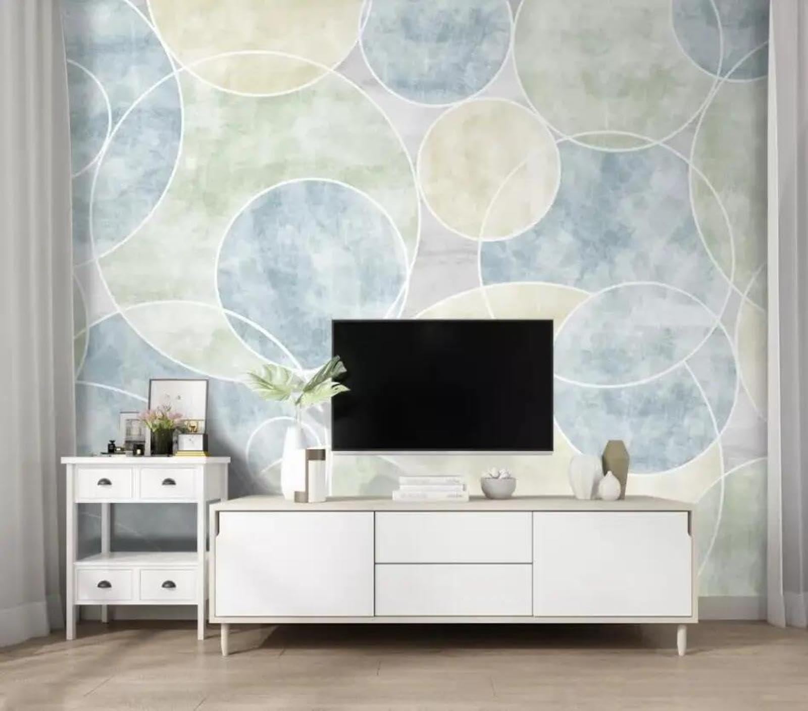 Papier peint 3d pour mur irrégulier ILIYA, tissu non tissé rond cachant les défauts