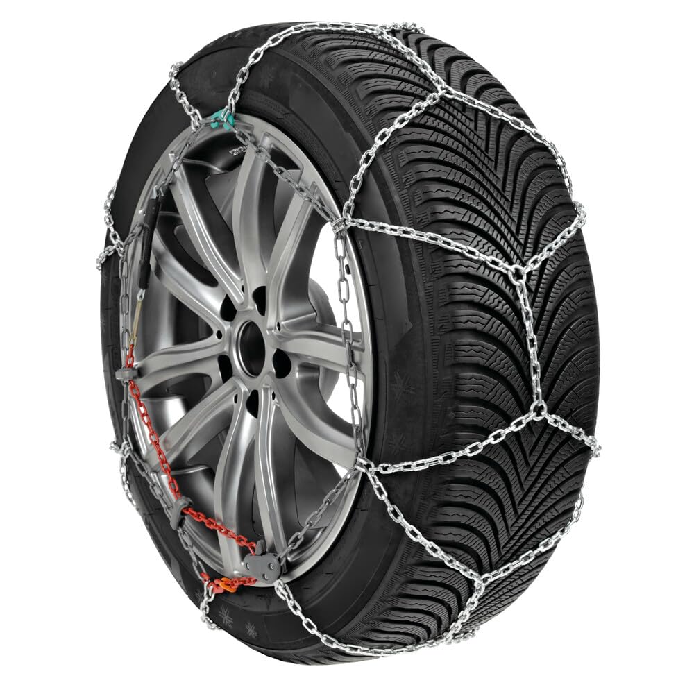 CATENE DA NEVE PER PNEUMATICI 255/45-20 CERCHIONI 20" (16111) GRUPPO 25.5 1 PAIO DI CATENE MAGLIA COMPATTA 16MM PER FUORISTRADA,SUV,FURGONI,CAMPER CATENA OMOLOGATA LAMPA EMERGENZA GHIACCIO