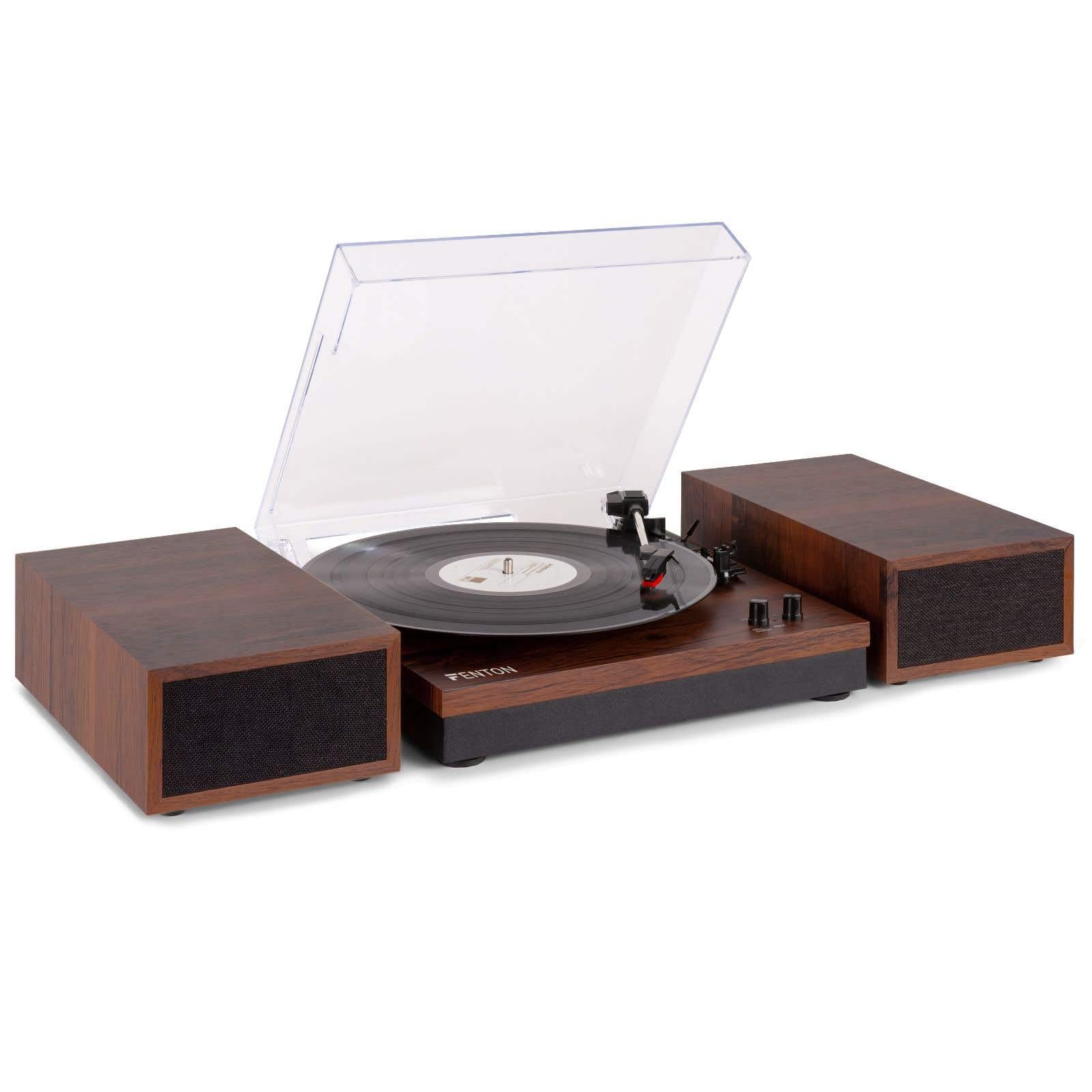 Giradischi retrò con Bluetooth e altoparlanti - Fenton RP165D - Puntina inclusa - Legno marrone scuro (102.155)