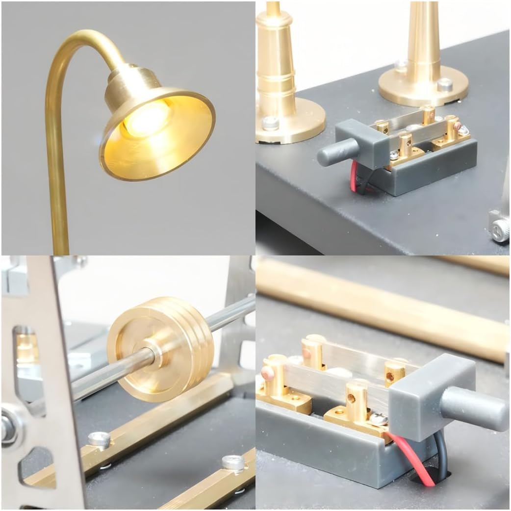 RETROL GF-01 Kit de modélisme d'atelier mécanique, 27 pièces, système de transmission fonctionnel avec poulies et courroies, atelier vintage steampunk pour modèles de moteur à vapeur SE-01/02/03