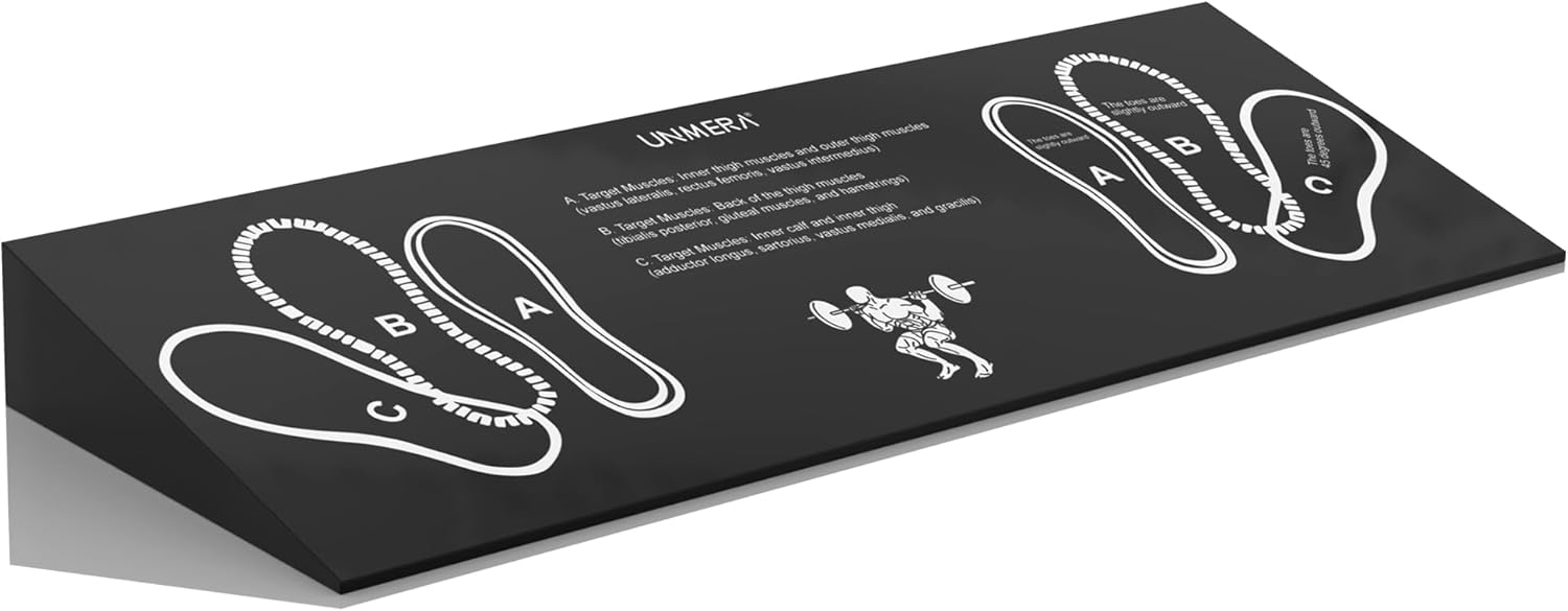 UNMERA Squat Wedge Block - Non-Slip Heel Elevator | Improves Squat Form, Mobility & Strength for Weightlifting, Deadlifts Large