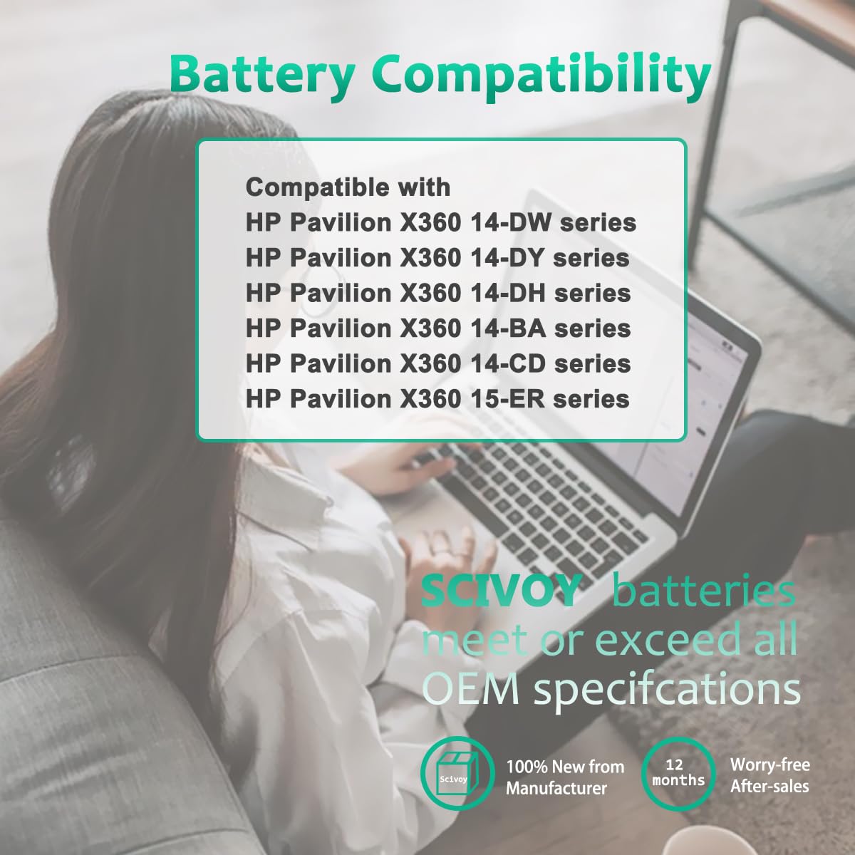 PC03XL Laptop Battery Compatible with HP Pavilion X360 14