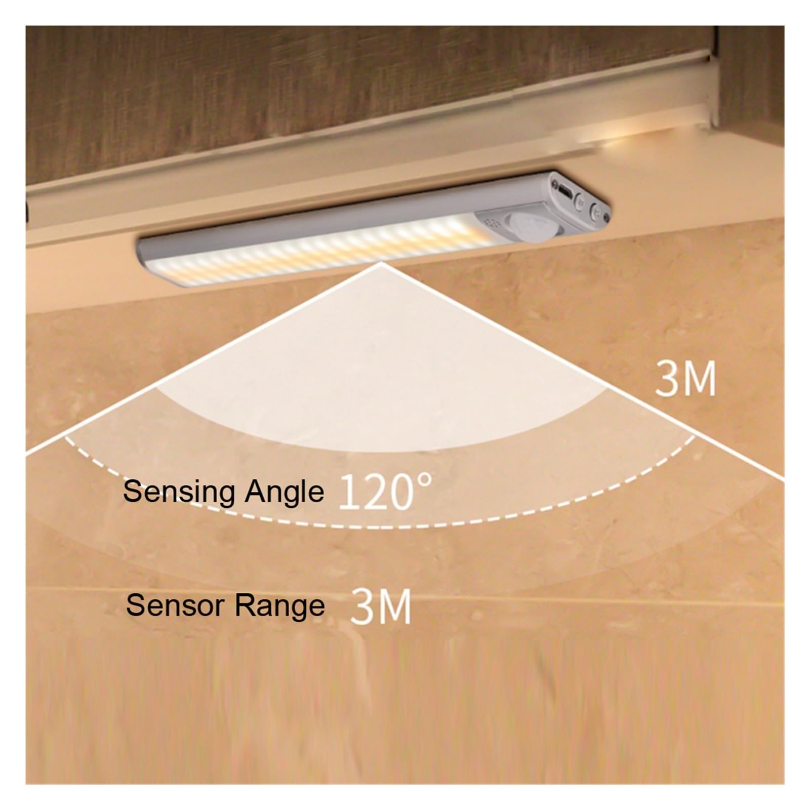 Unterschrank Leuchten 10/80/120/160 LED Bar Licht Motion Sensor Starre 5V Kleiderschrank Schrank Bett Lampe Unter Nachthimmel For Treppen(120LED CCT)