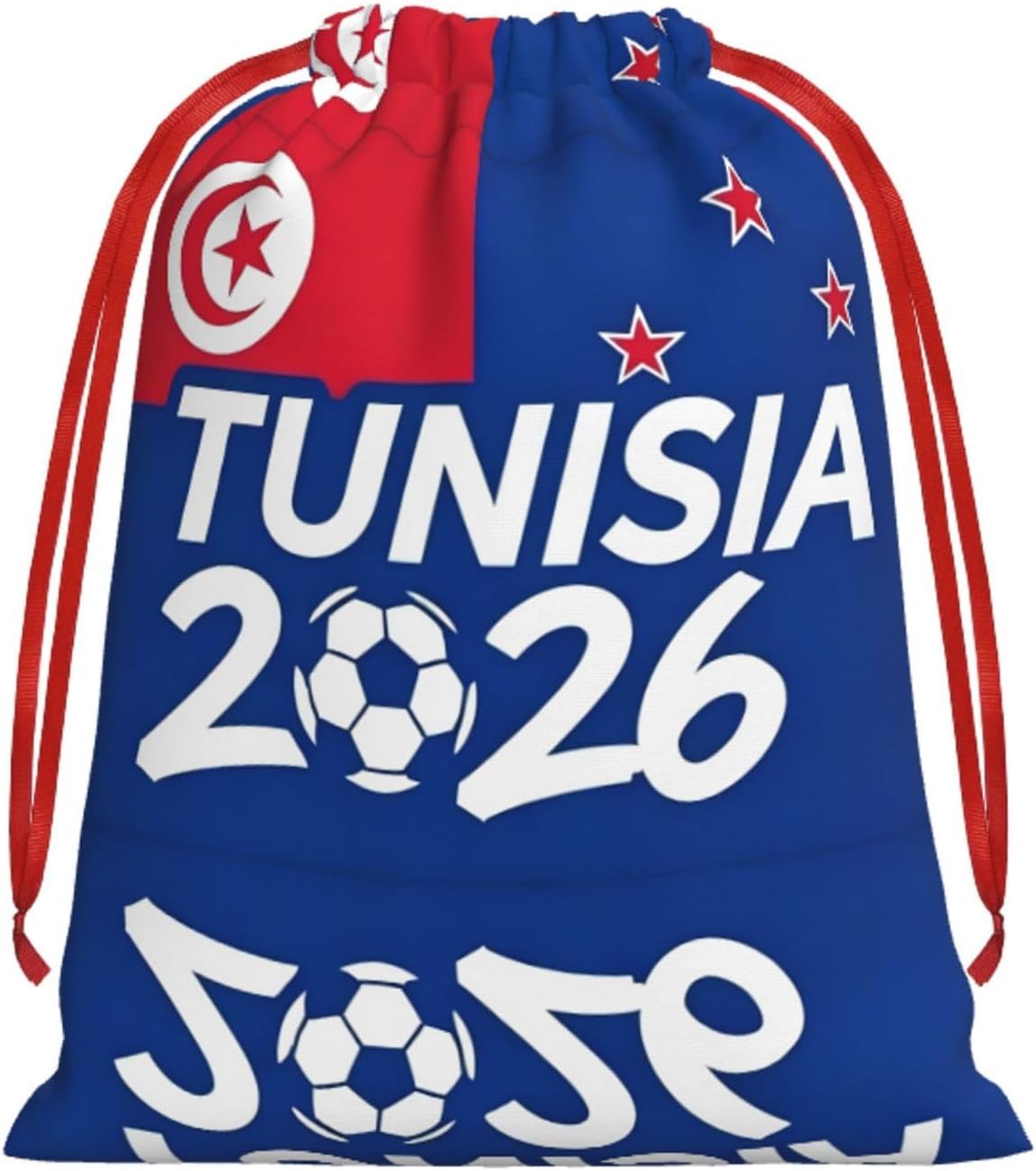 BOXILTD Tunisia-Flag Print World Cup Drawstring Gift Bags for Party Favor Bags and Soccer-Themed Gift Wrap Bags image 2