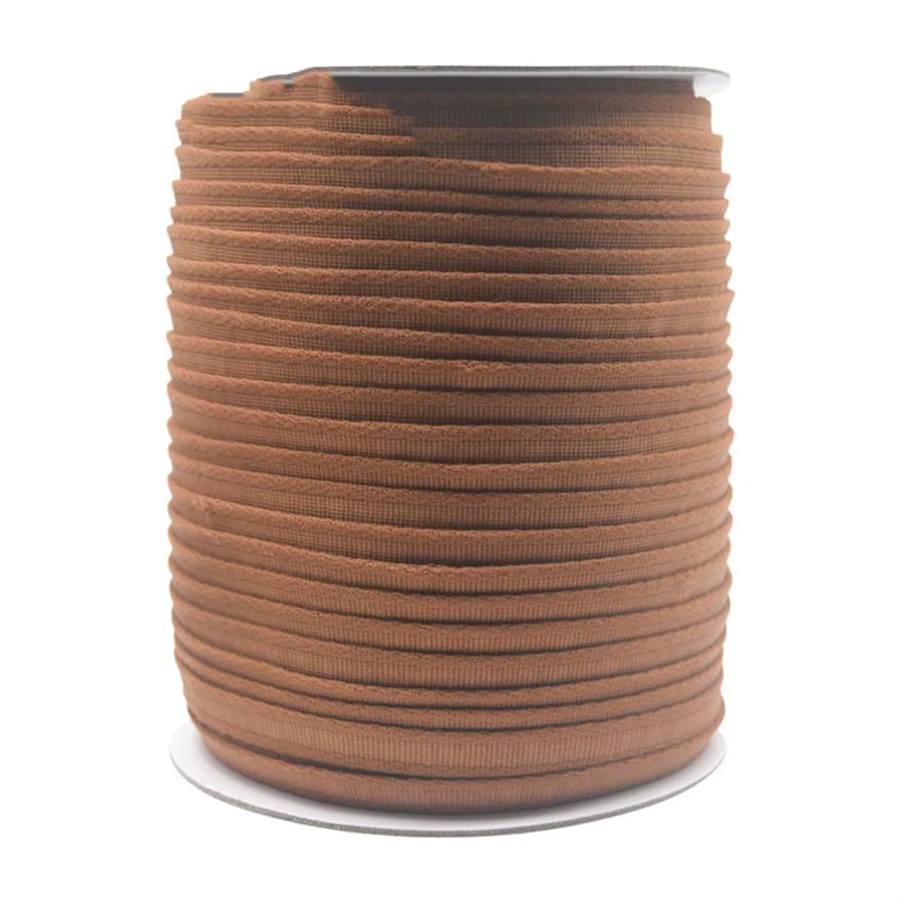 50 100Y/Roll Nylon Bra Underwire Casing Elastics Bands Plush Channeling Tapes Lingerie Sewing Trim Cappuccino 50 Yards